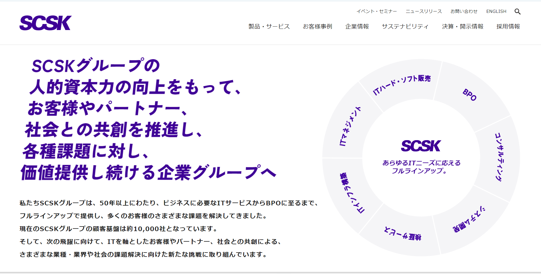SCSK公式HPキャプチャ